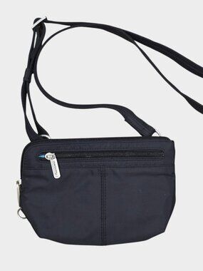 TRAVELON Black Anti-Theft RFID Adjustable Small Crossbody Shoulder Purse